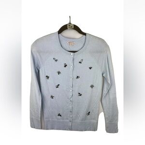 Merona jeweled button cardigan baby blue woman s cotton blend